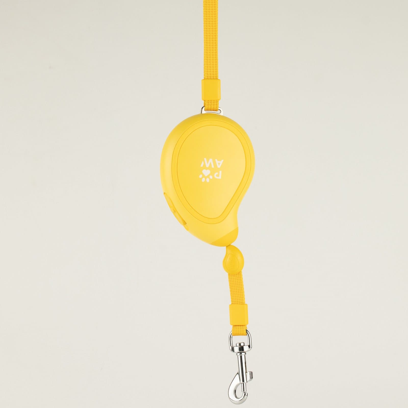 Yellow mango-shaped retractable dog lead
