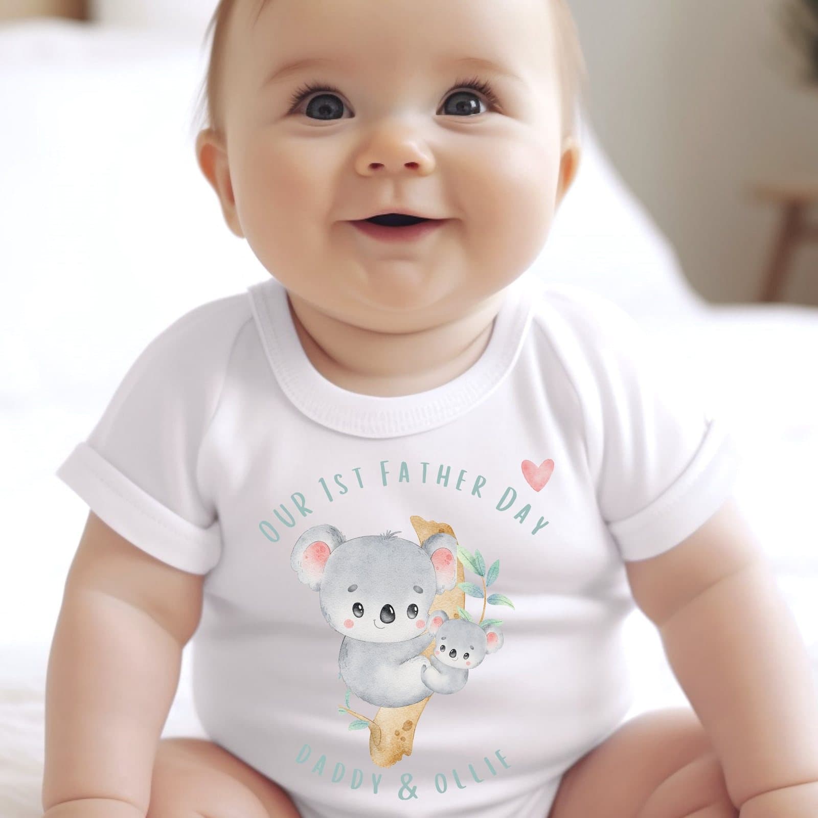 Koala design with Daddy and Baby Koala and the words Our 1st Father's Day