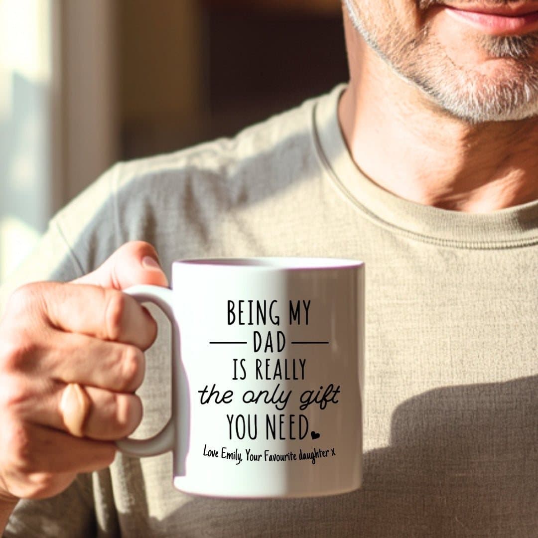 Personalised Being My Dad ceramic mug with the Being My Dad design printed on both sides