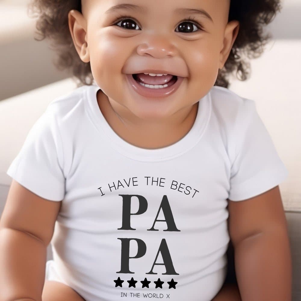 Personalised Best Papa baby vest with the Best Papa design