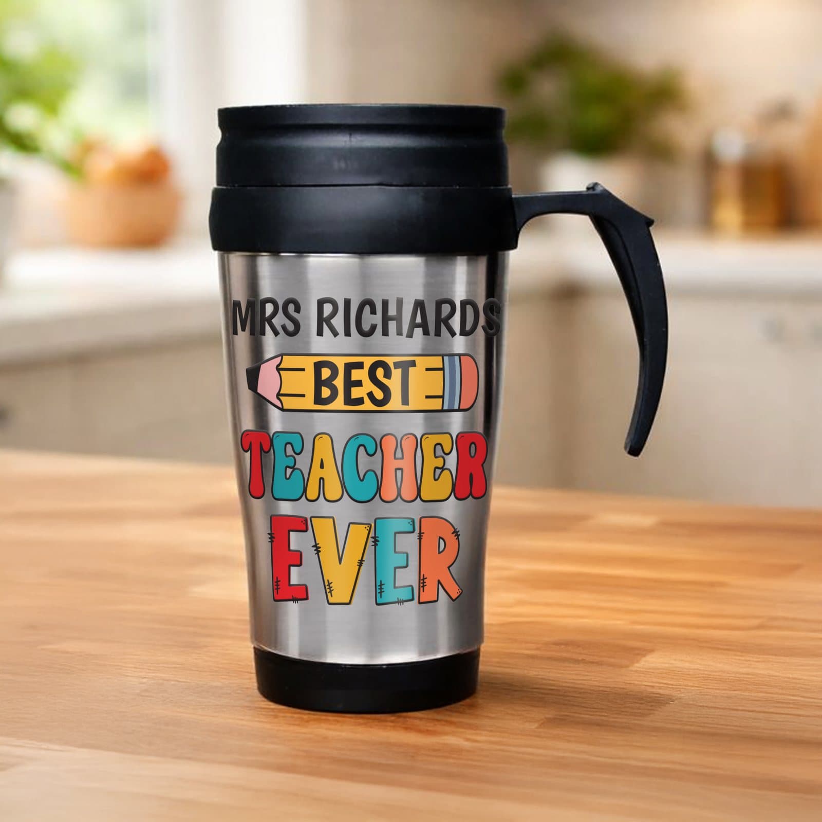 Personalised Best Teacher thermal travel mug