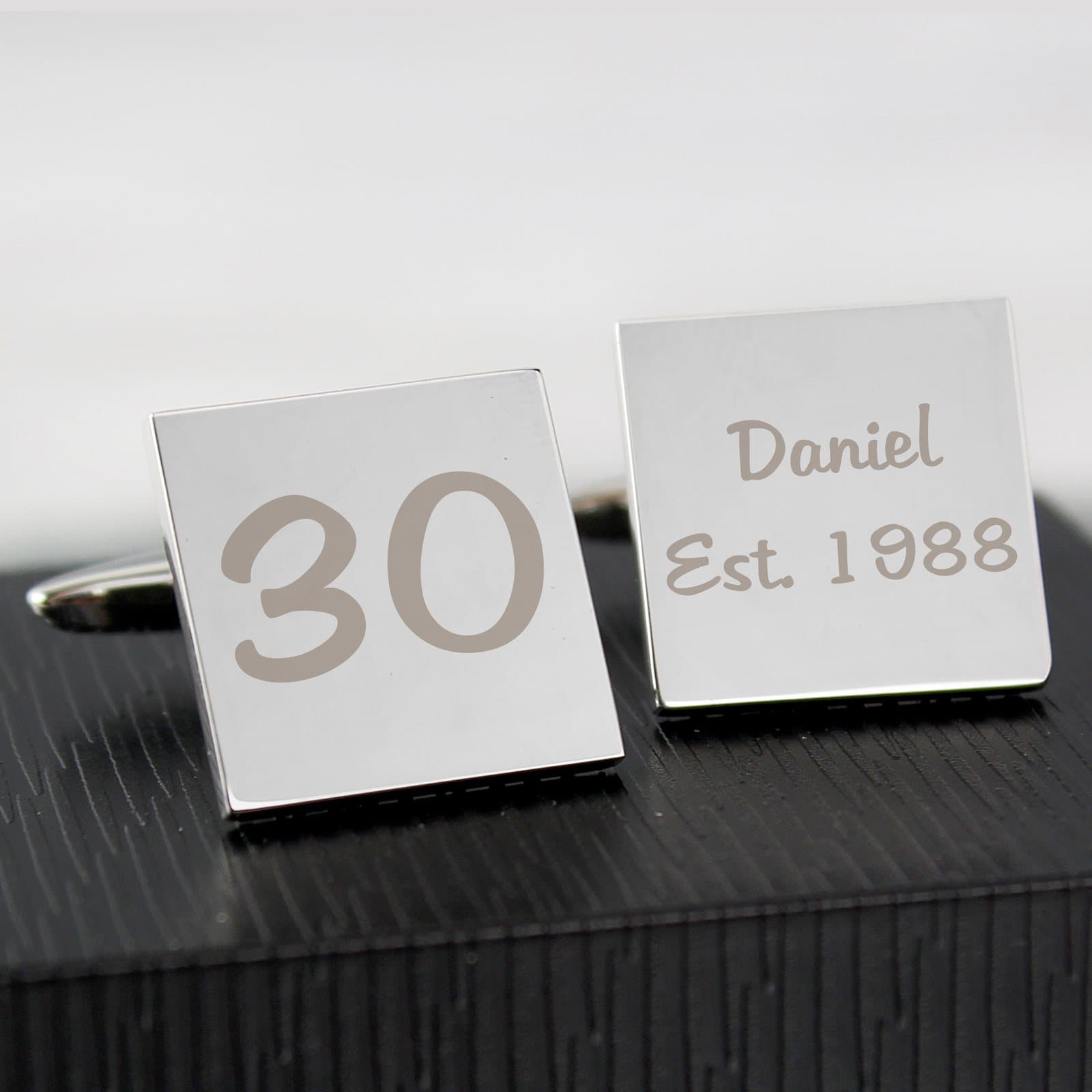 Personalised birthday age cufflinks