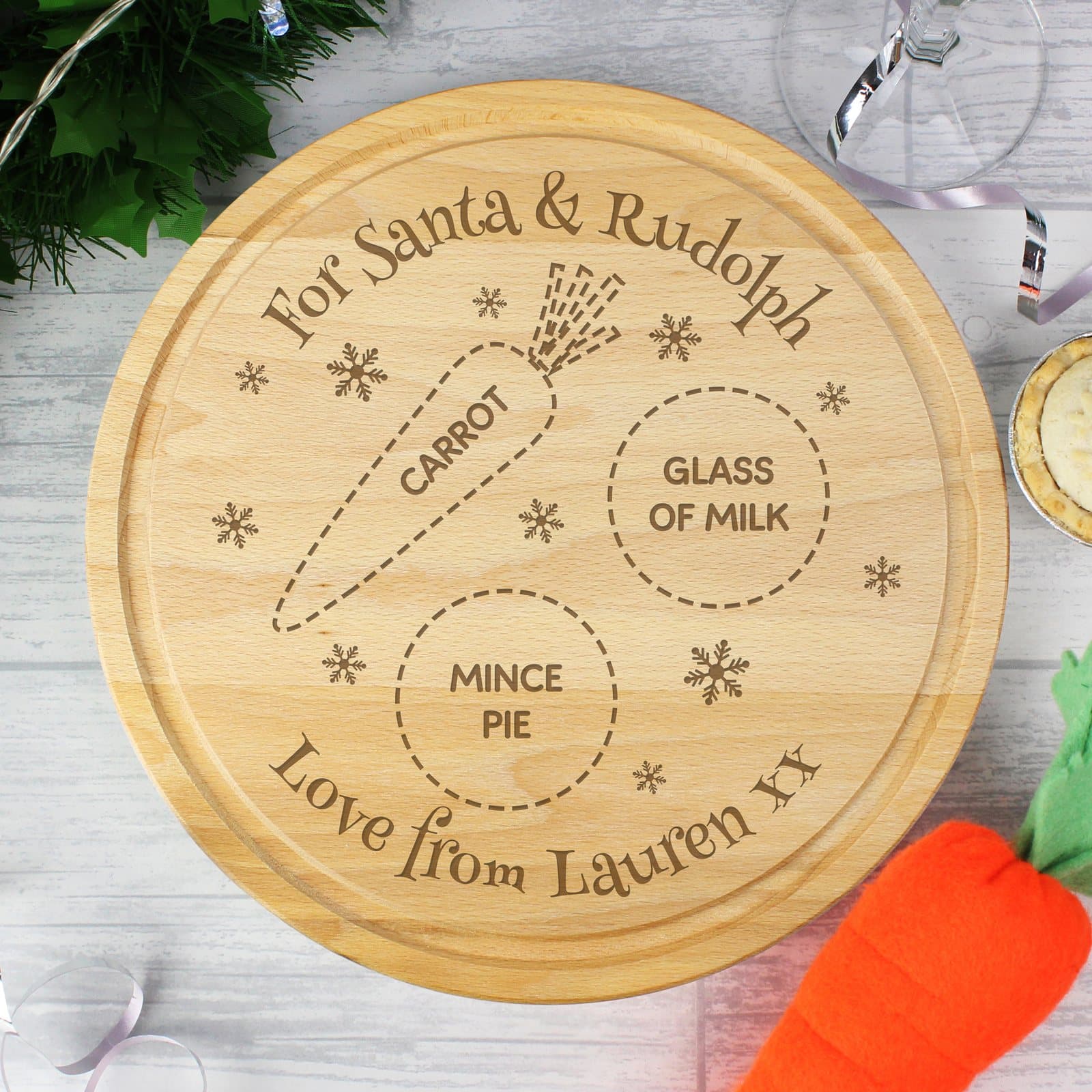 Personalised Christmas Eve mince pie board