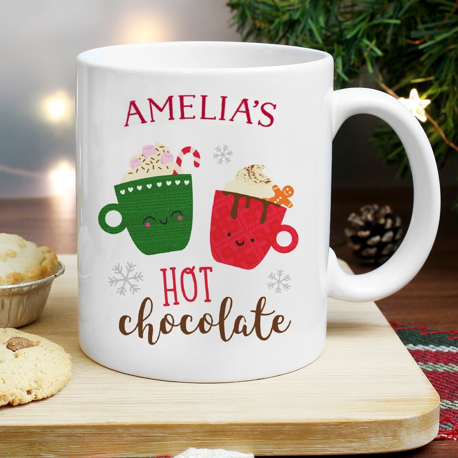 Personalised Christmas hot chocolate mug
