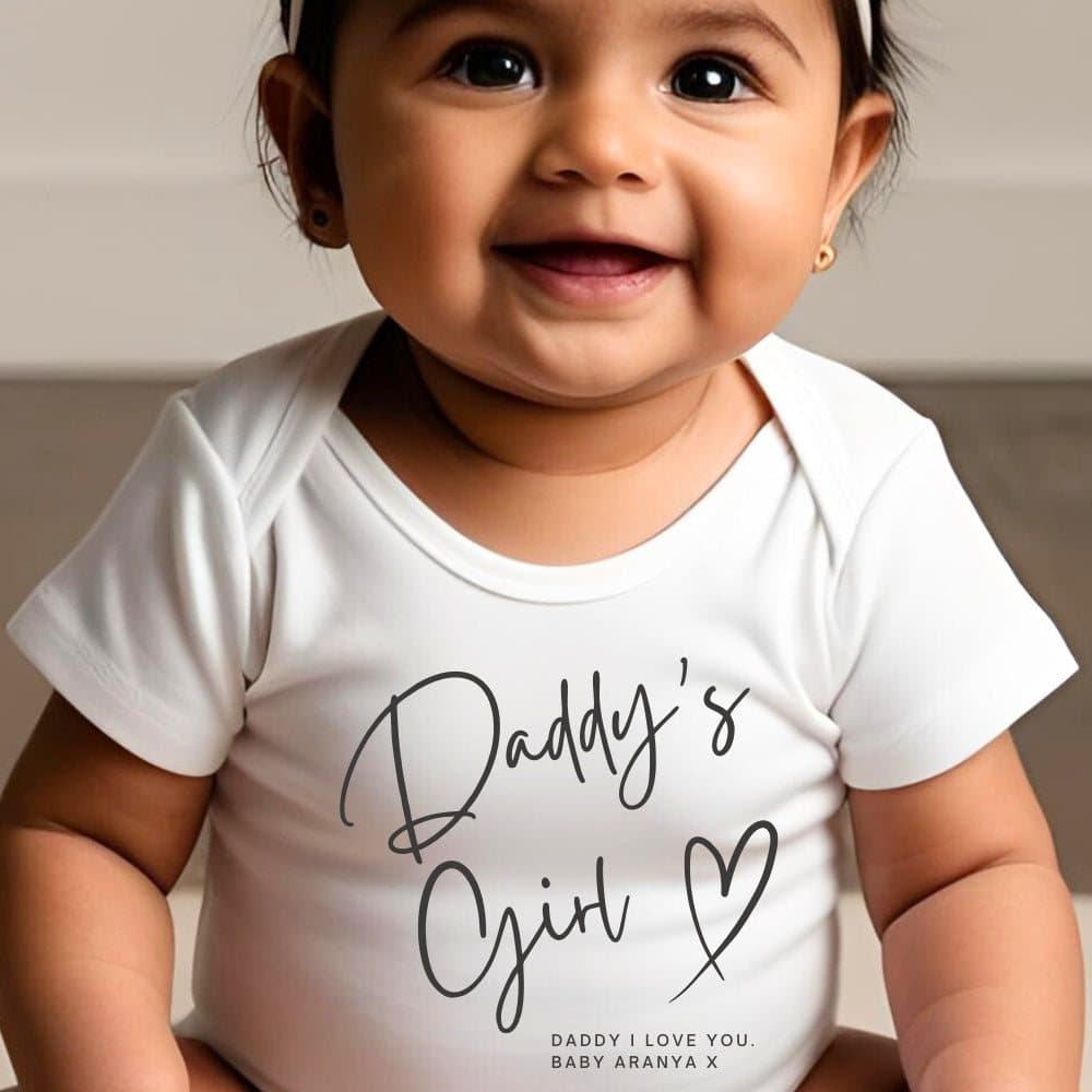 Personalised Daddy's Girl baby grow, vest or bib with a name