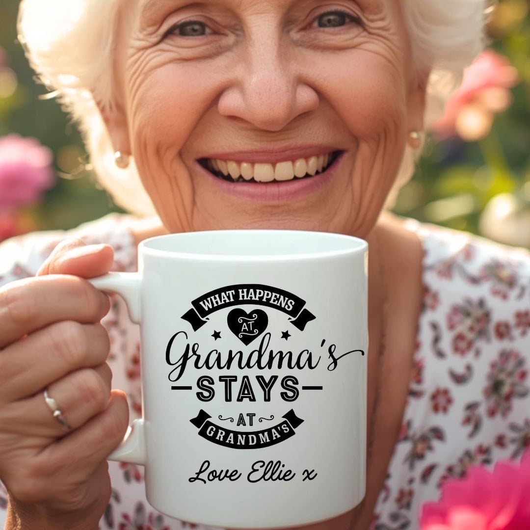 Personalised Grandma's House ceramic mug with the funny Grandma's House design