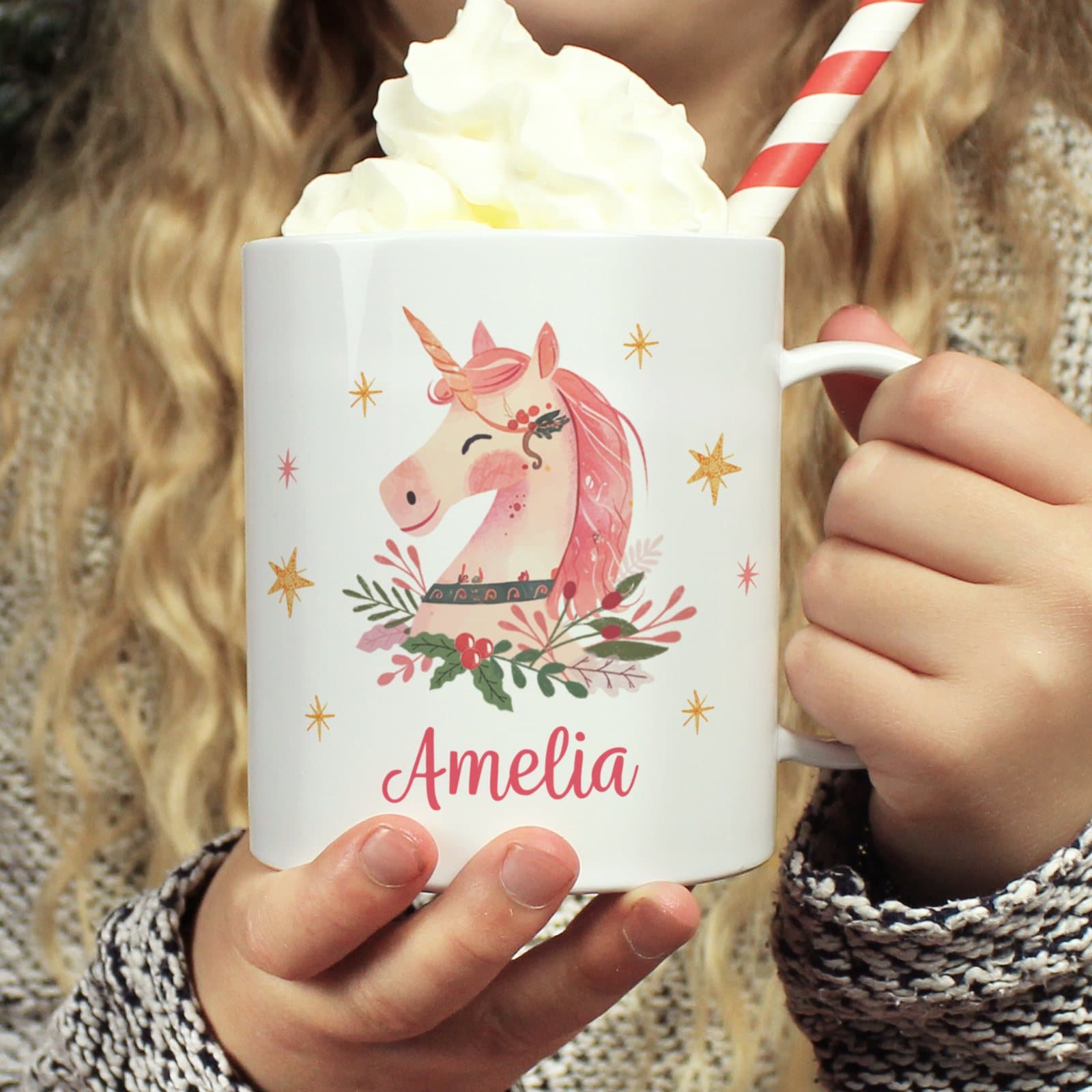 Personalised kids Christmas plastic mug
