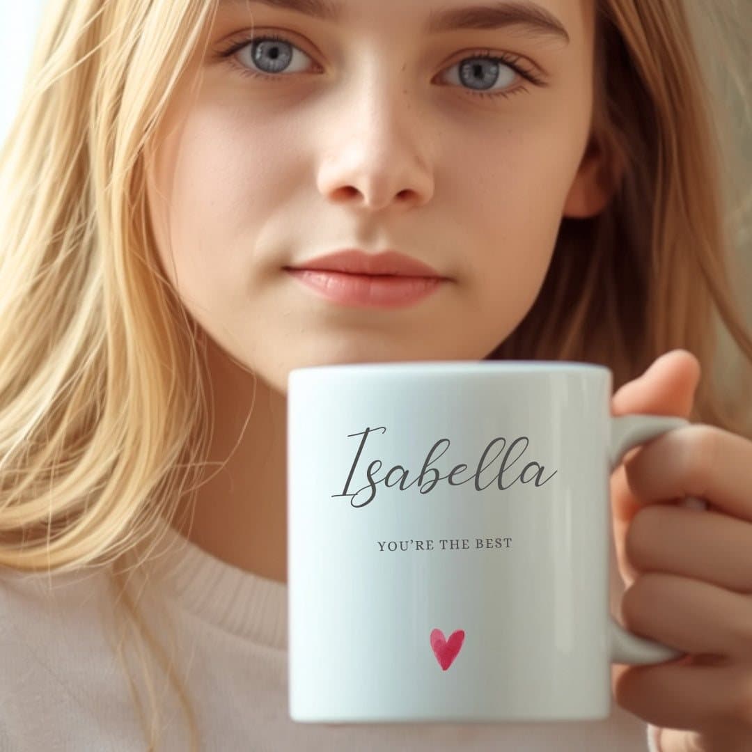 Personalised ceramic mug with a mum design