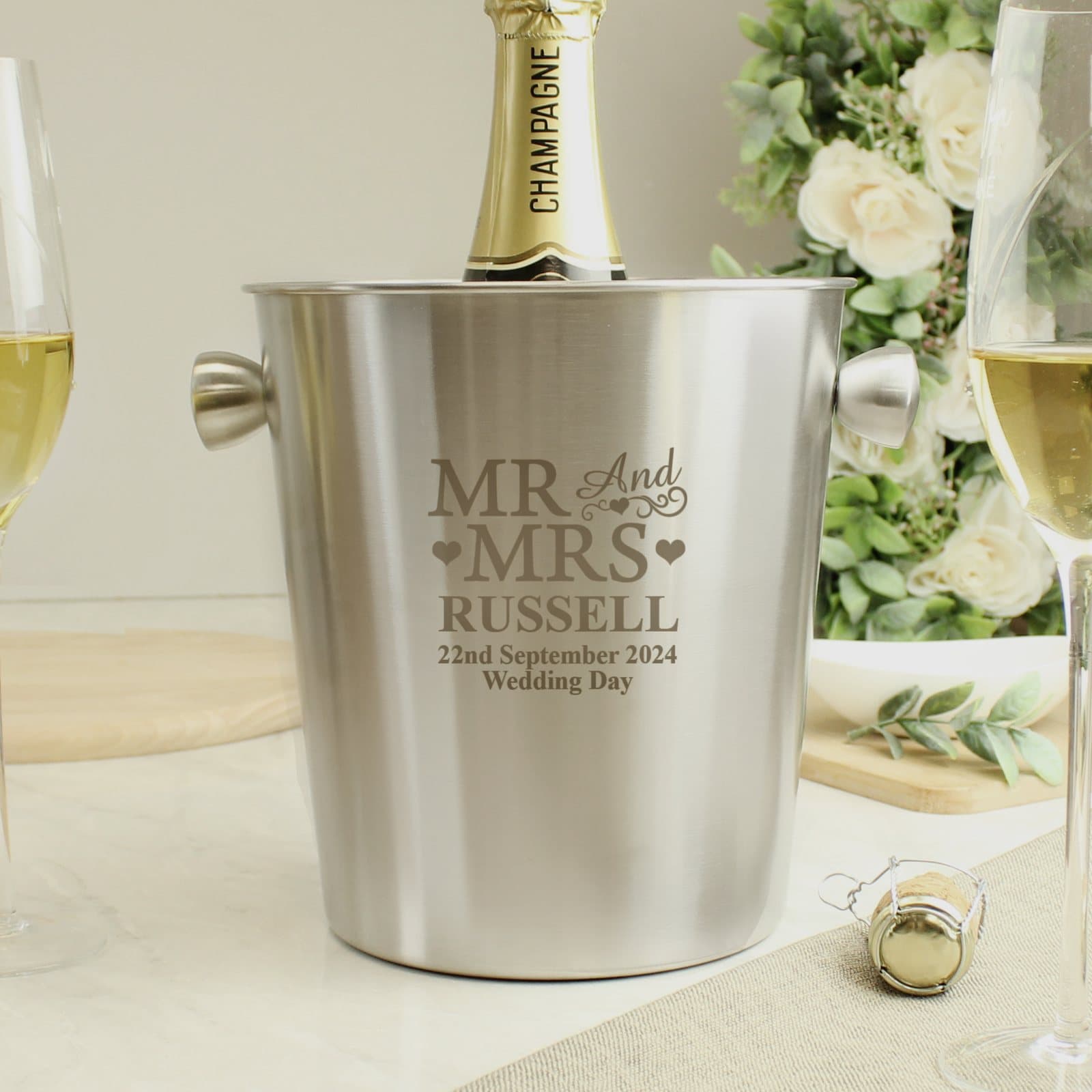 Personalised Mr and Mrs ice bucket
