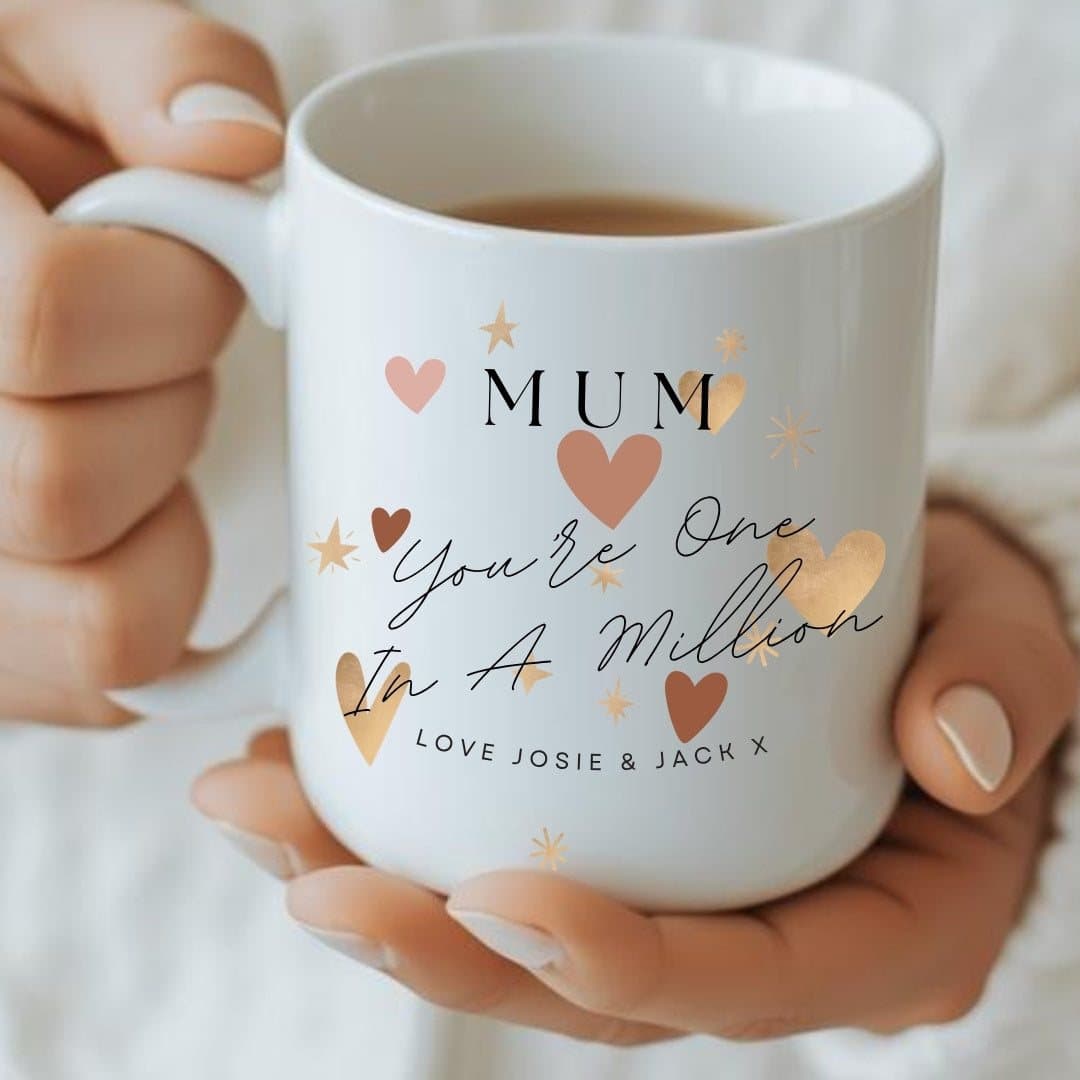 Personalised ceramic mug with a special mum design