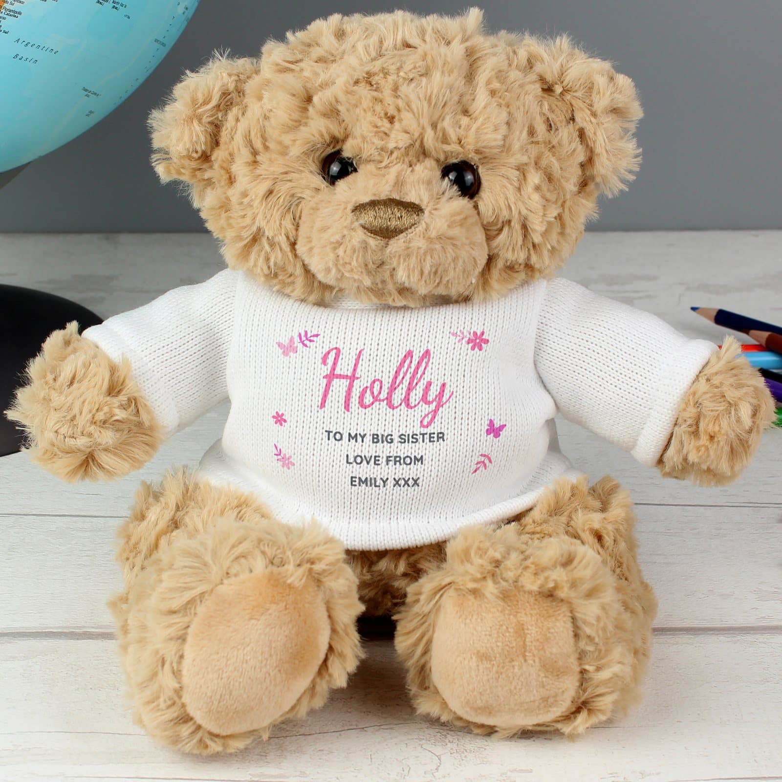 Personalised name and message teddy bear