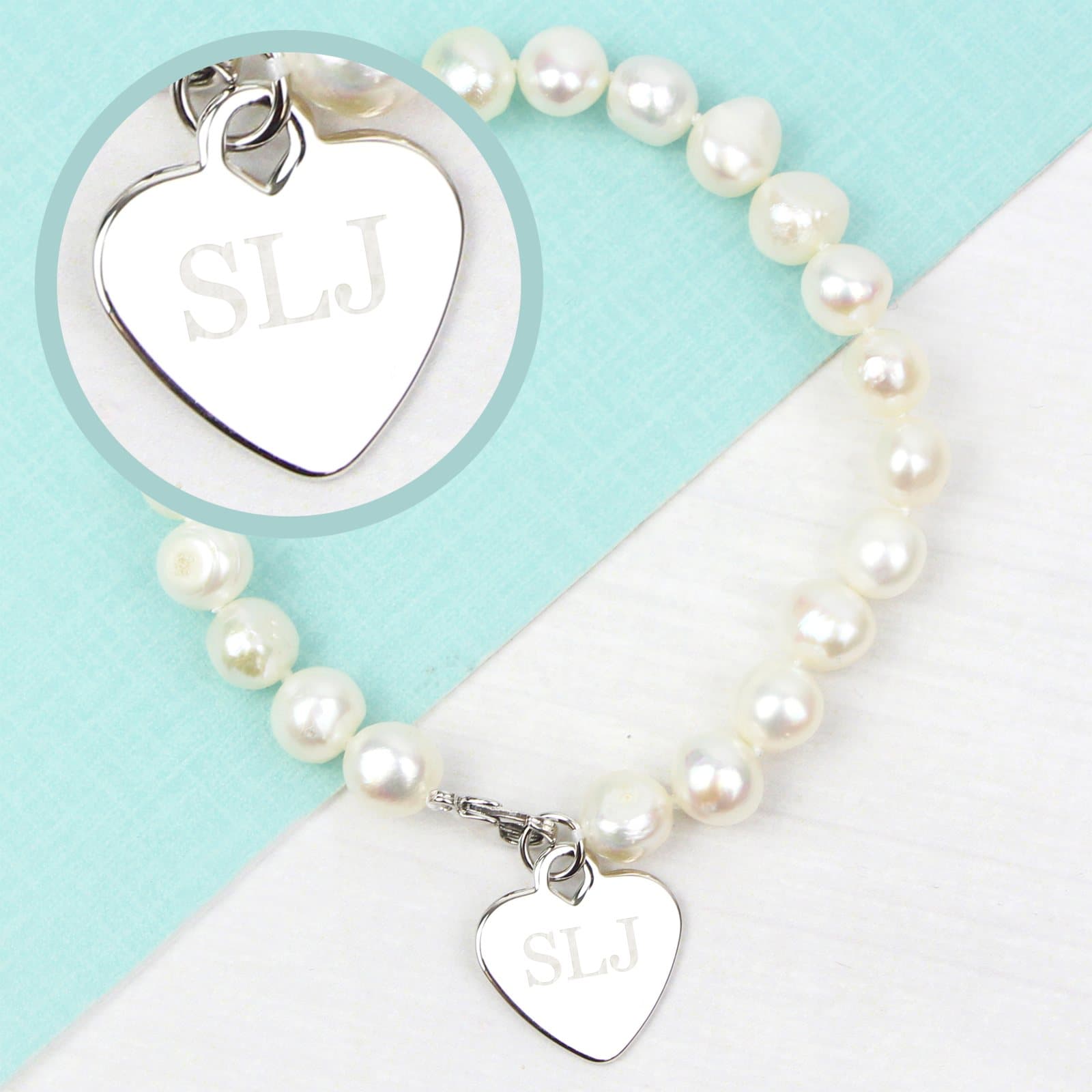 Personalised pearl initial bracelet