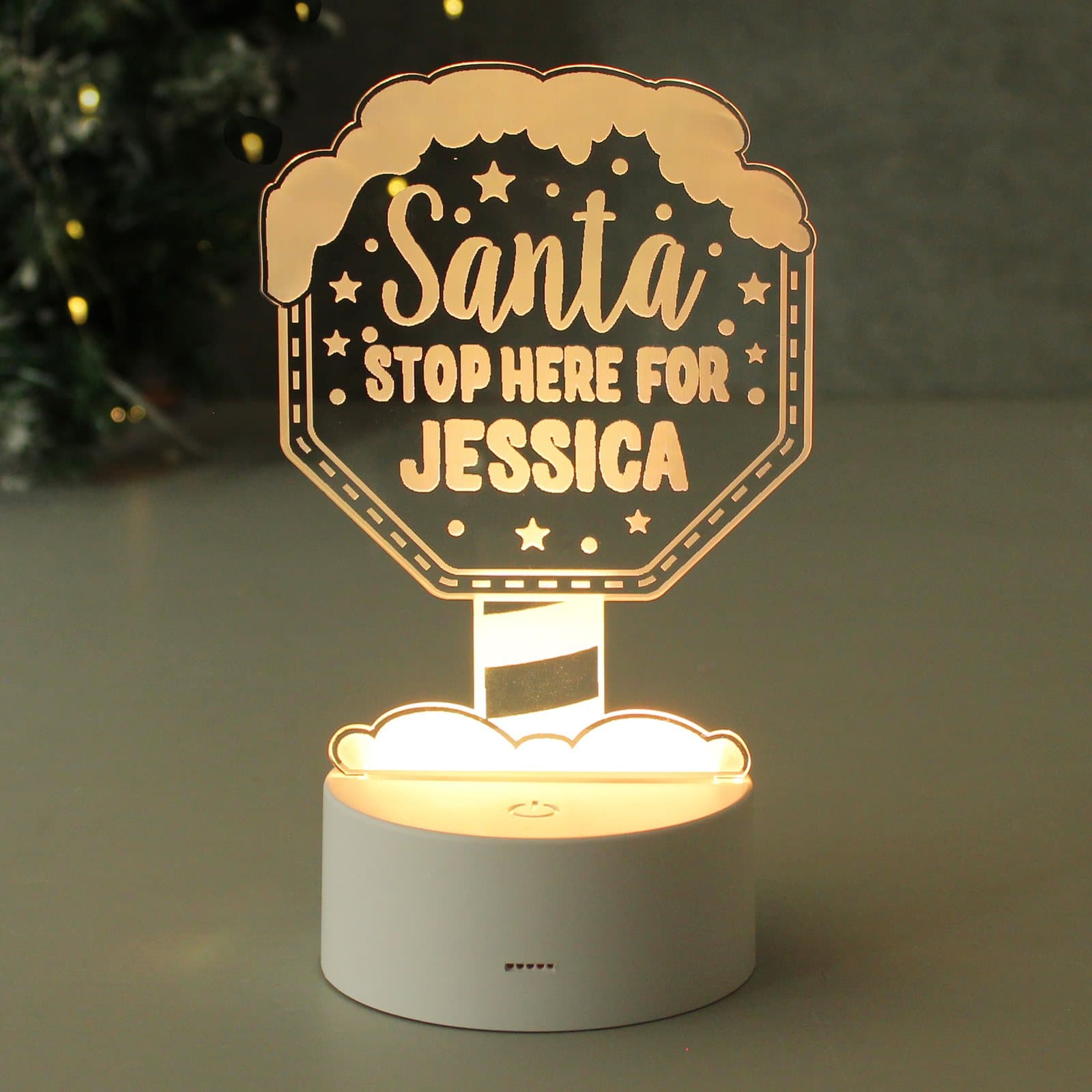 Personalised Santa Stop Here night light