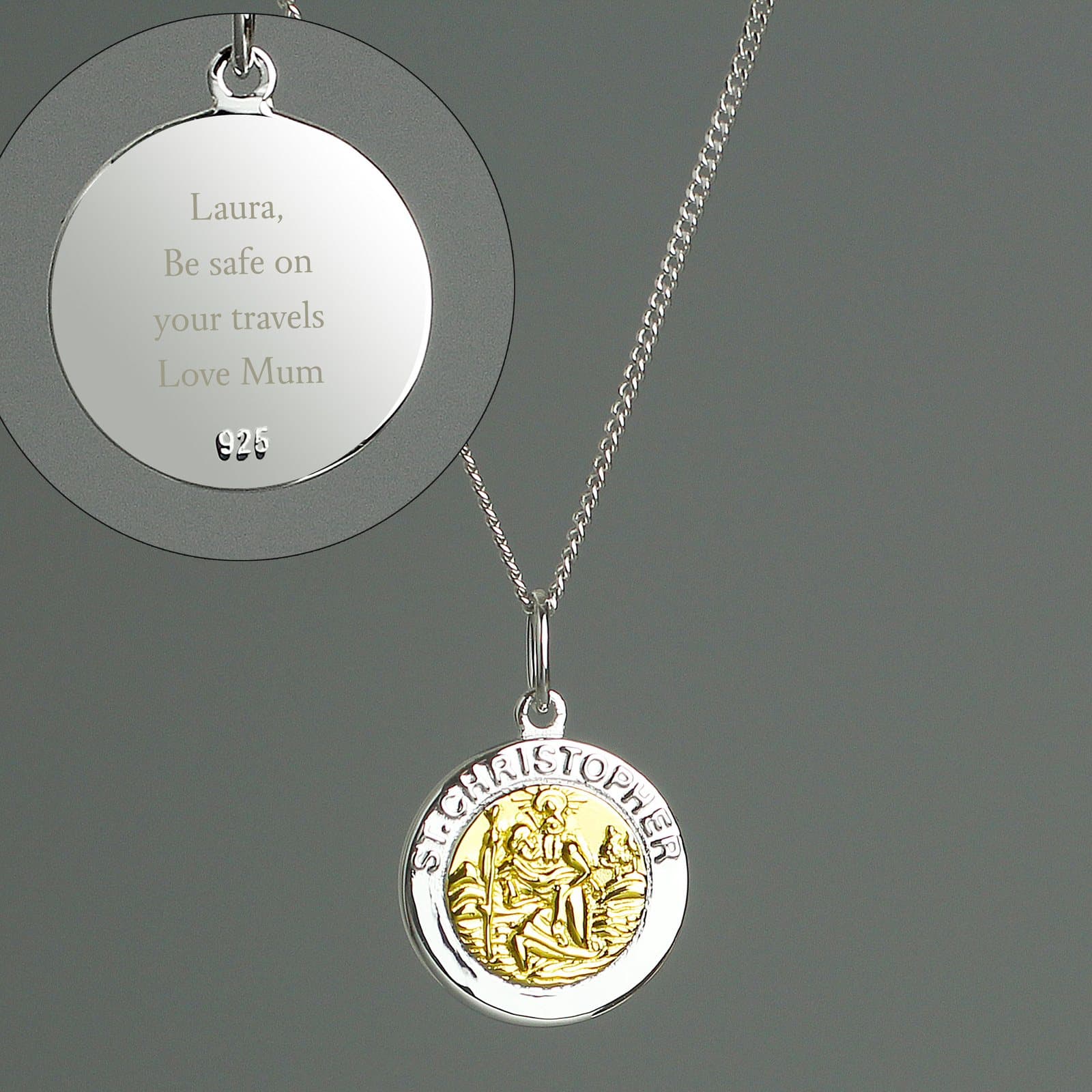 Personalised St Christopher necklace