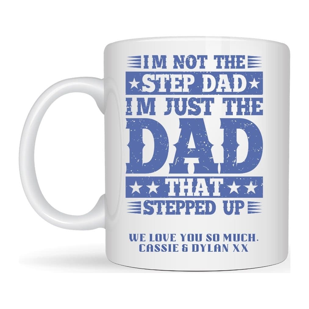 Personalised ceramic step dad mug with a Dad design