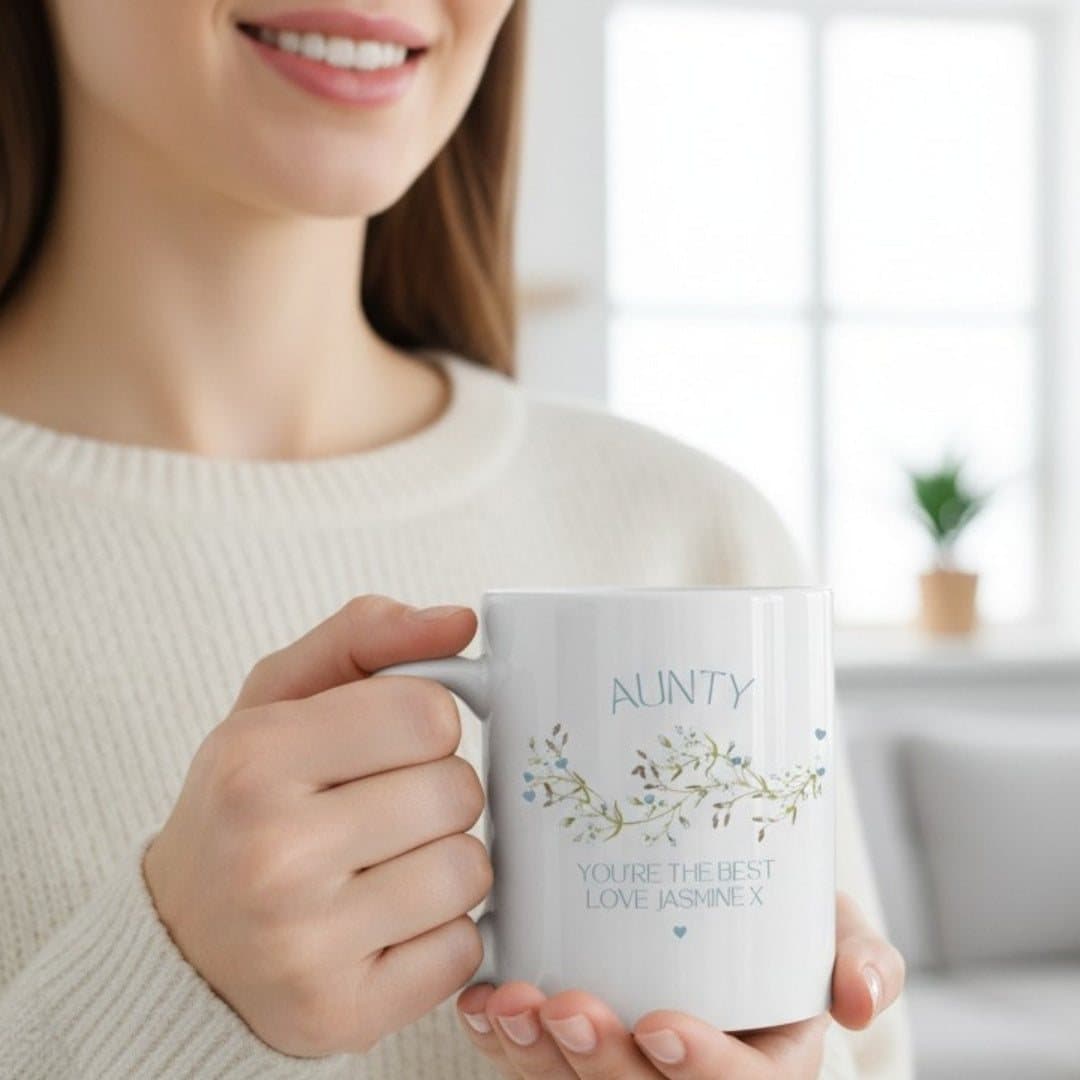 Personalised ceramic Grandma mug with a grandma design