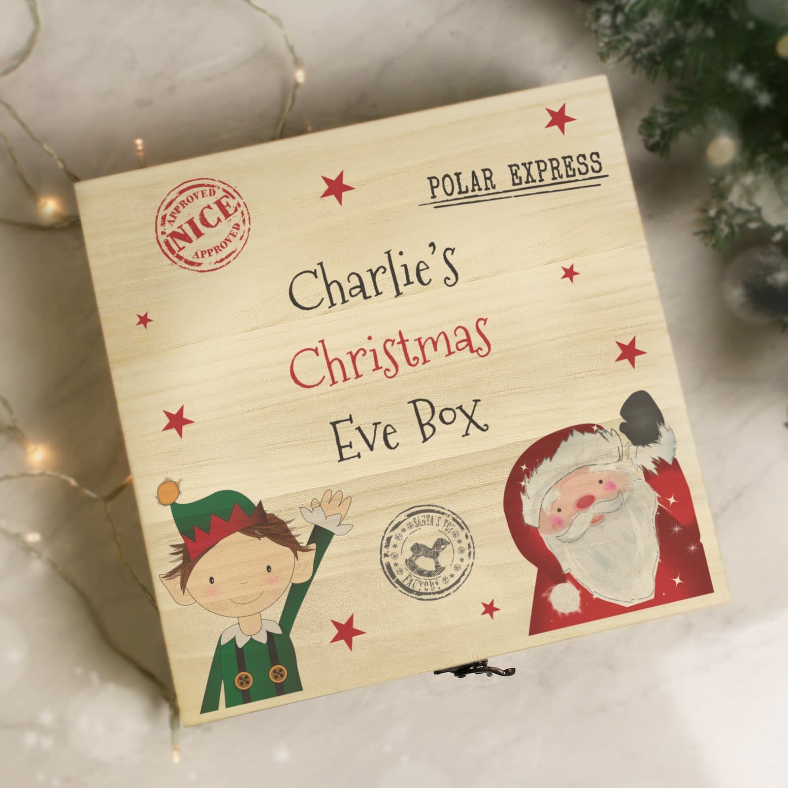 Personalised wooden Christmas Eve box
