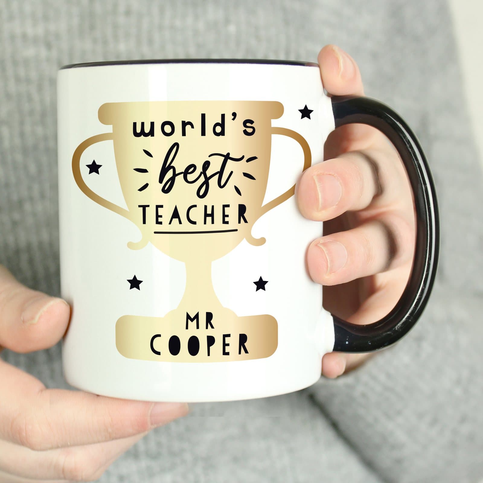 Personalised World's Best Teacher trophy mug