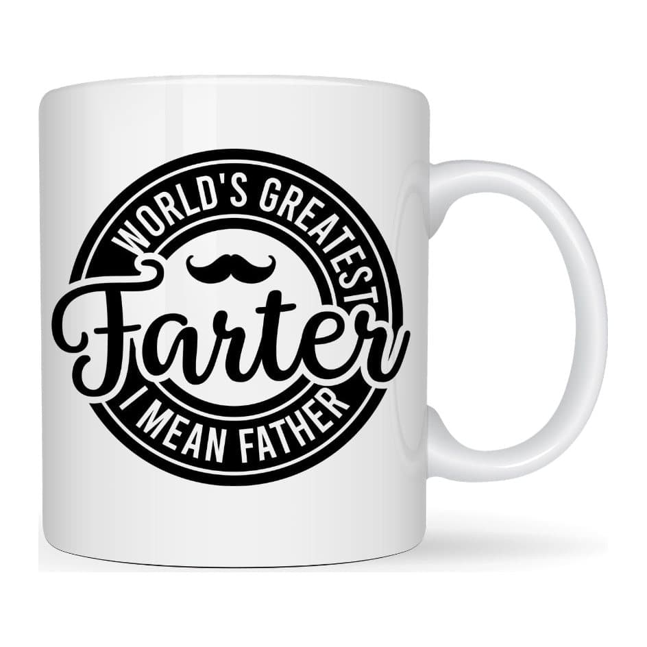 Personalised ceramic mug with a World's Greatest Farter dad design