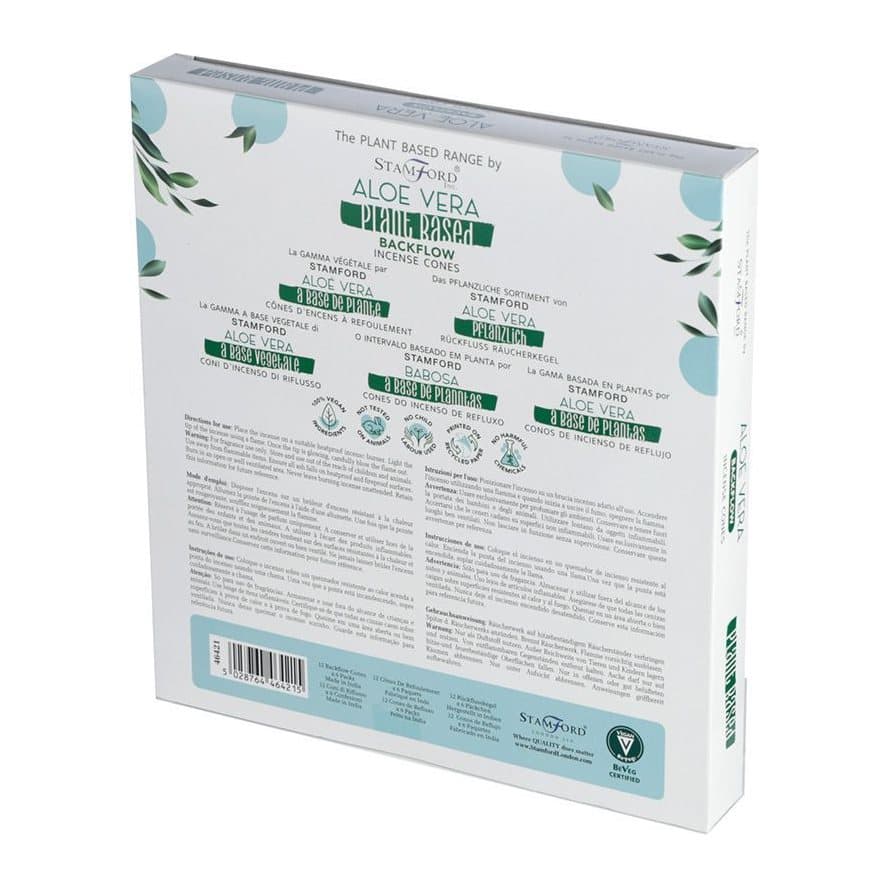 Aloe vera backflow incense cones, pack of 3