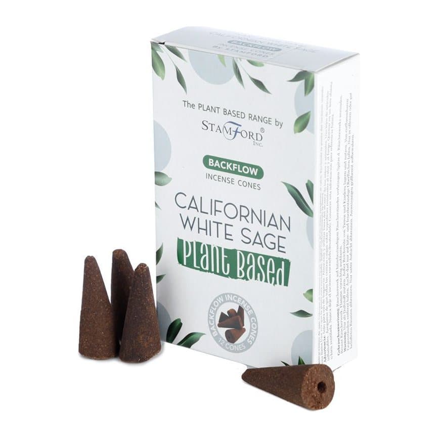 Californian White Sage backflow incense cones, pack of 3