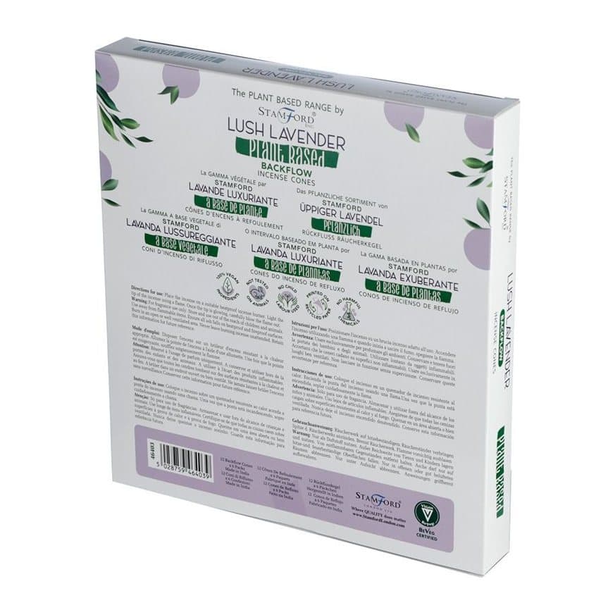 Lush Lavender plant based backflow incense cones, pack of 3