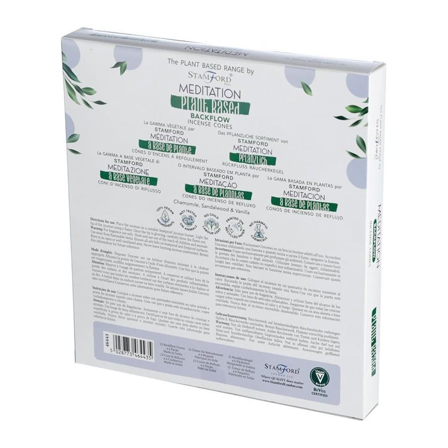 Plant based backflow incense cones in the Meditation pack, pack of 3