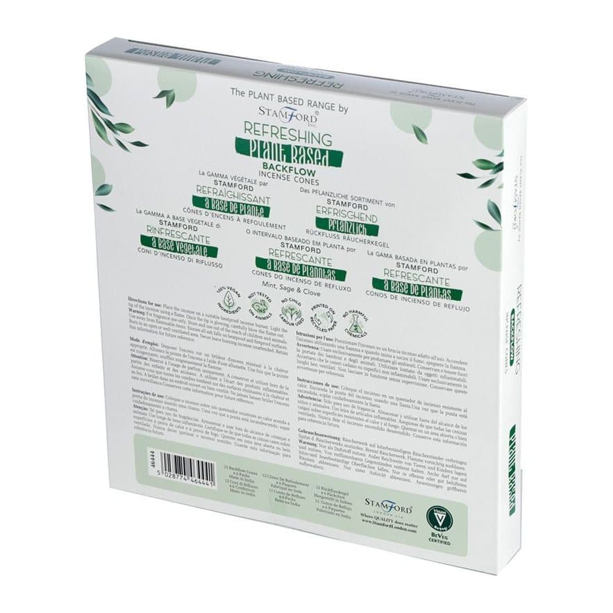 Pack of plant based backflow incense cones in the Refreshing scent