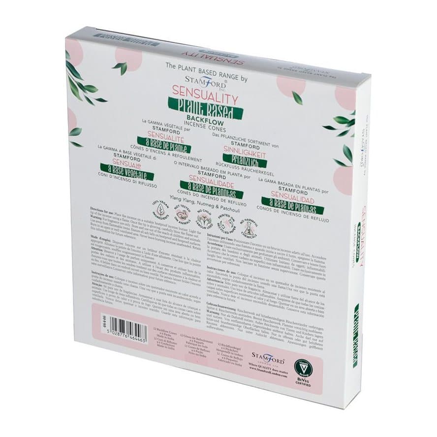 Plant based backflow incense cones, Sensuality scent, pack of 3