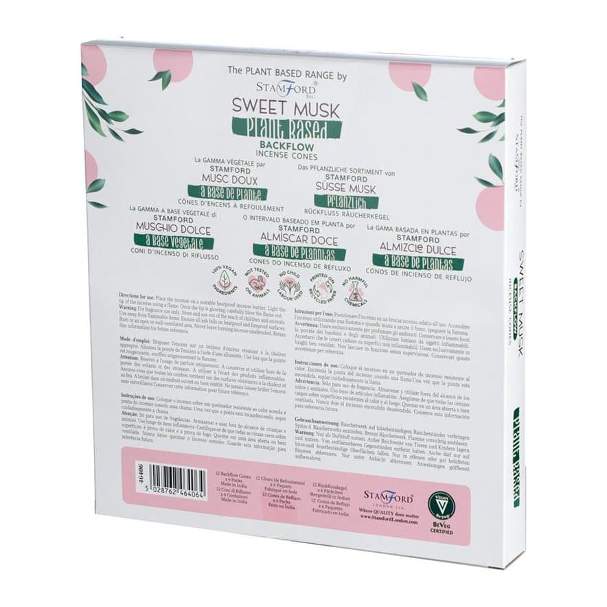 Sweet Musk backflow incense cones, pack of 3