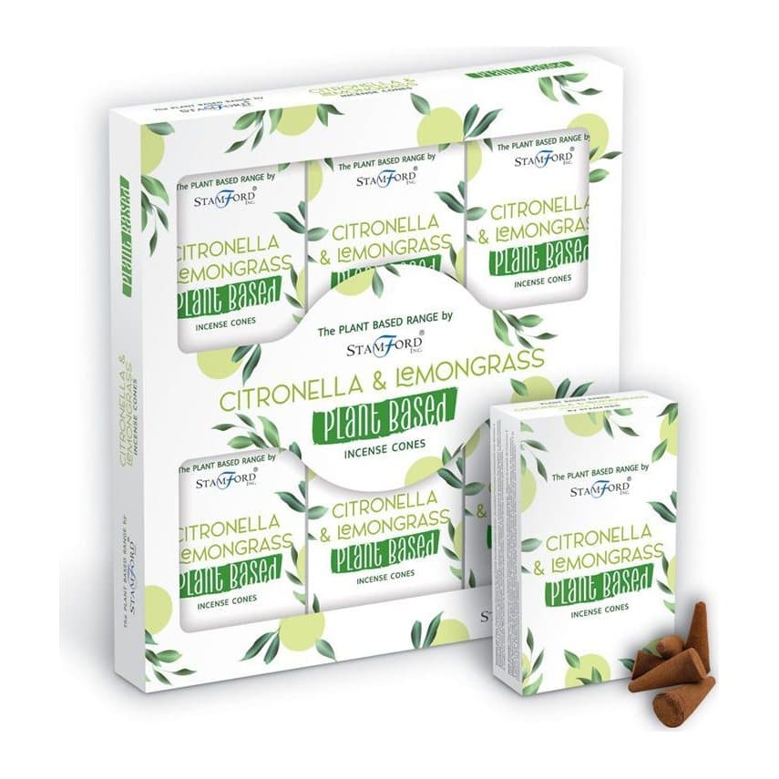 Pack of 5 plant based citronella and lemongrass incense cones