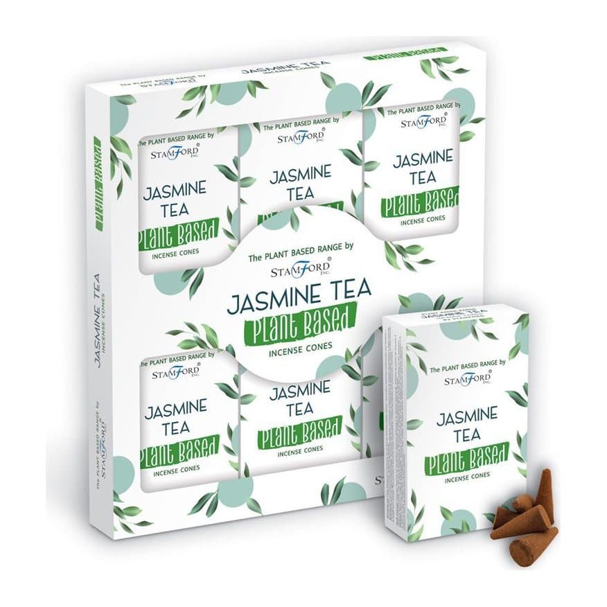 Plant based jasmine tea incense cones, pack of 5
