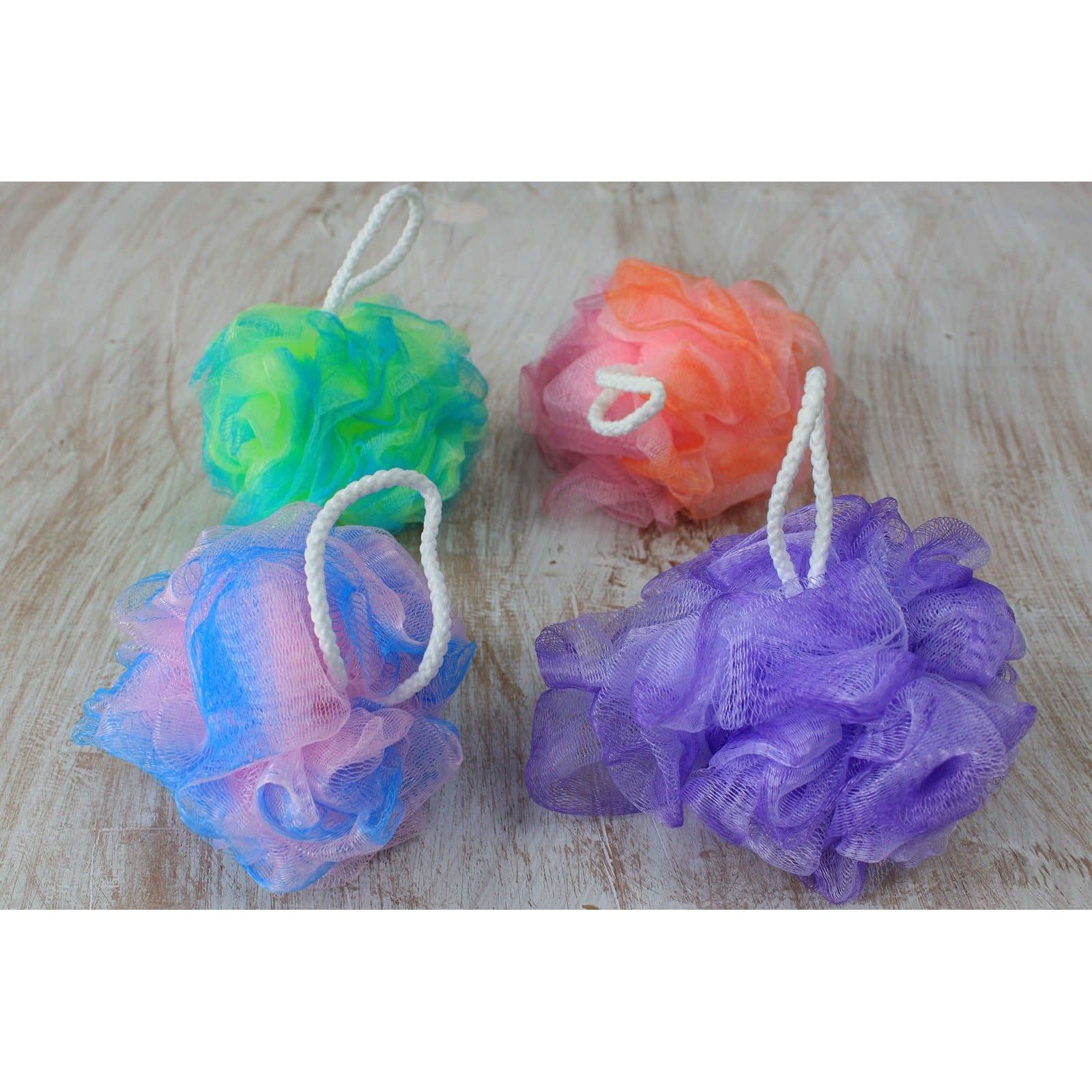 Pack of 2 bath scrunchies in assorted colours