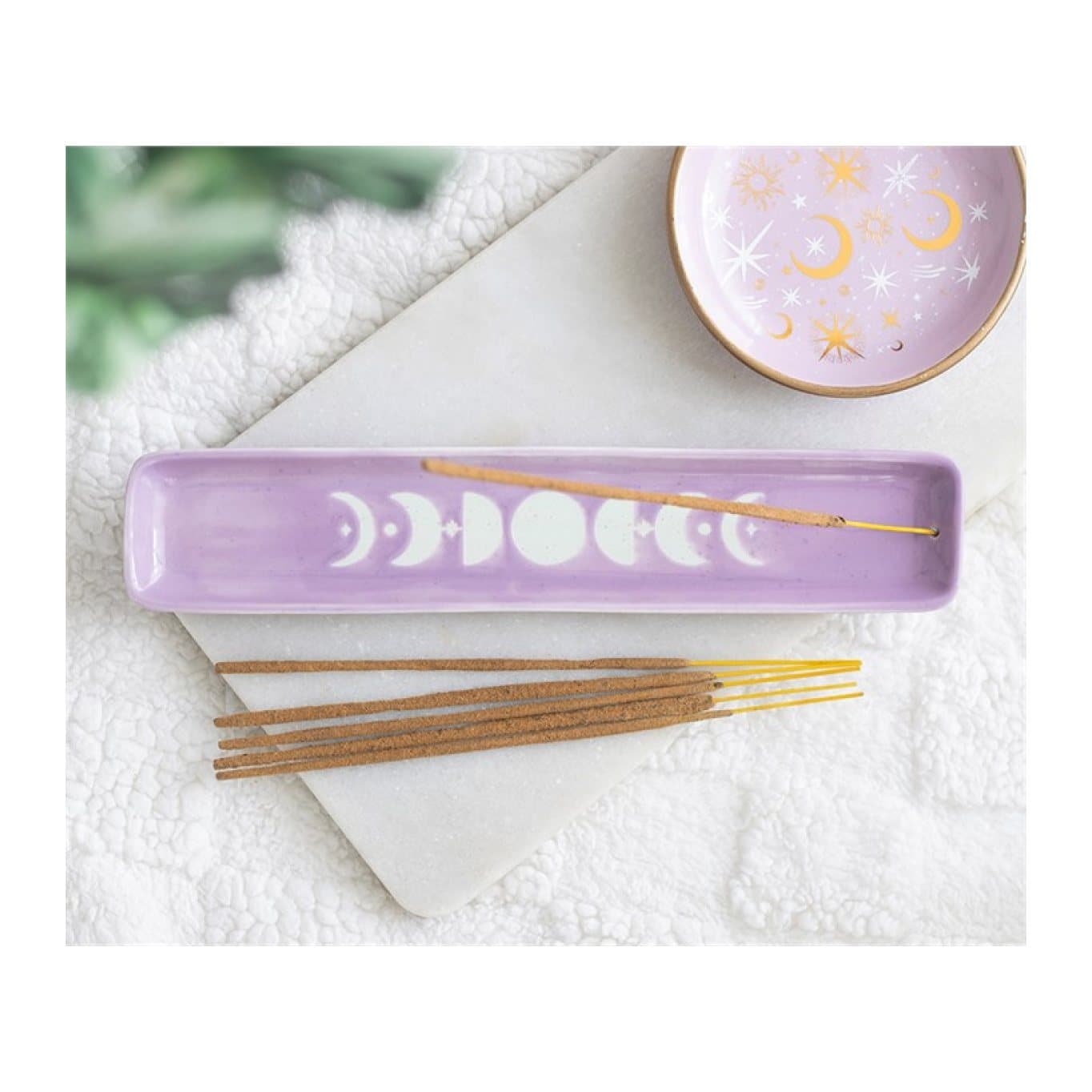 Purple moon phase incense ash catcher
