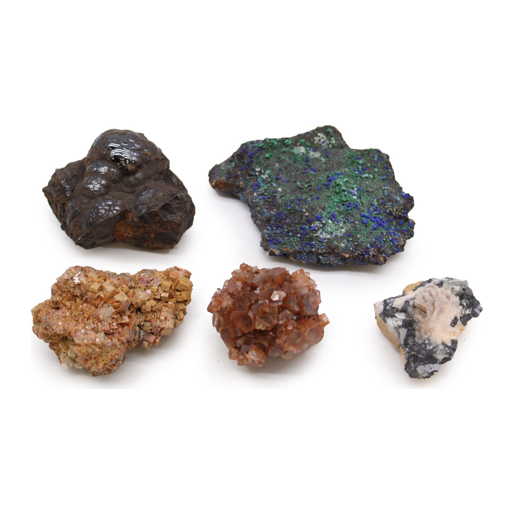 Pack of 5 rare mineral specimens, Mix 3