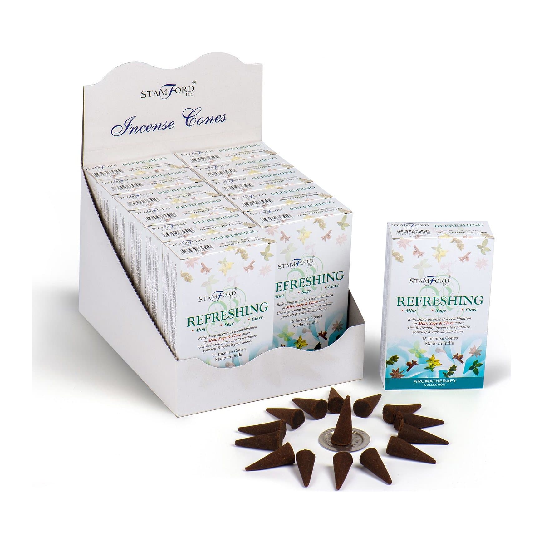 Pack of 2 incense cones on bamboo sticks