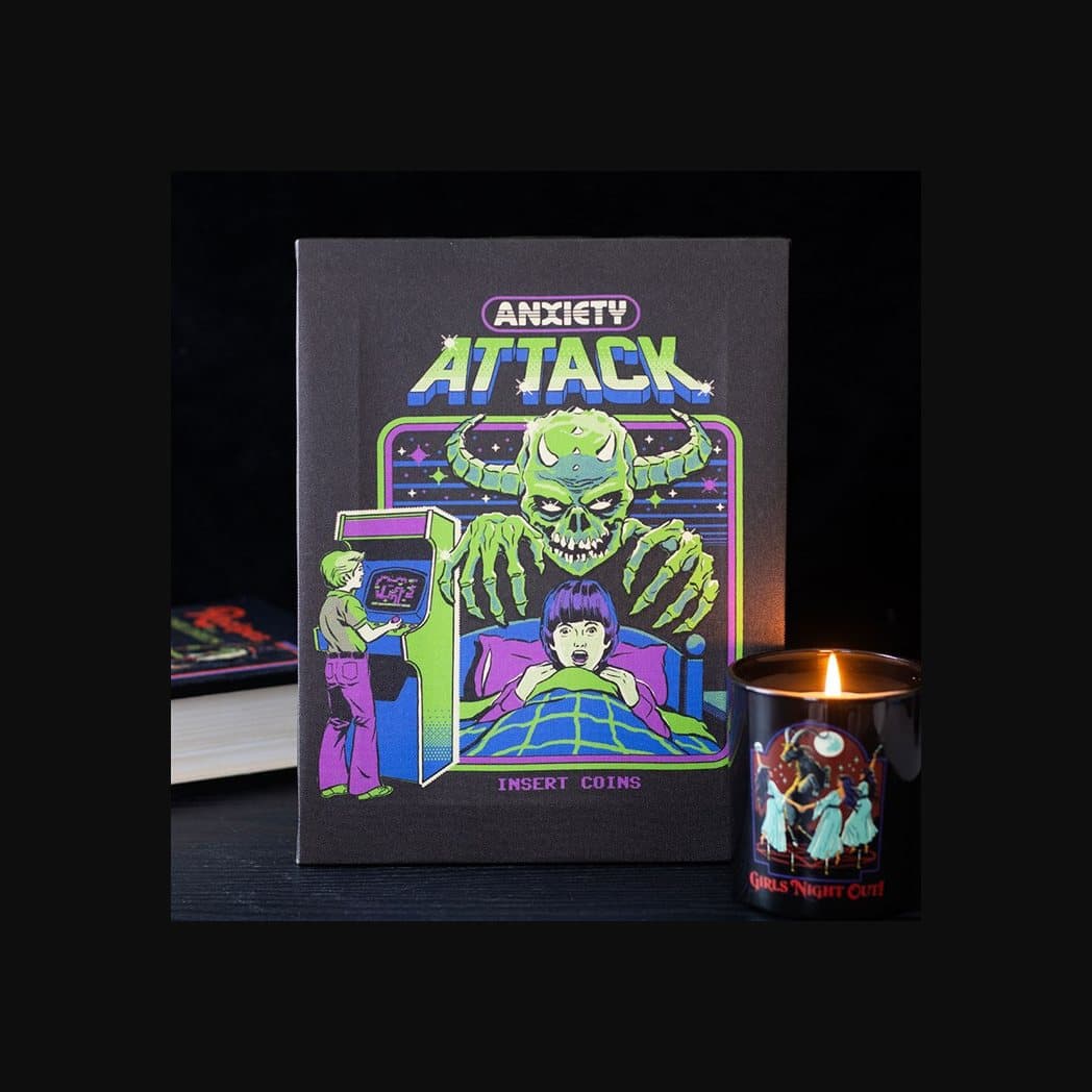 Retro Arcade Monster retro arcade canvas plaque by Steven Rhodes