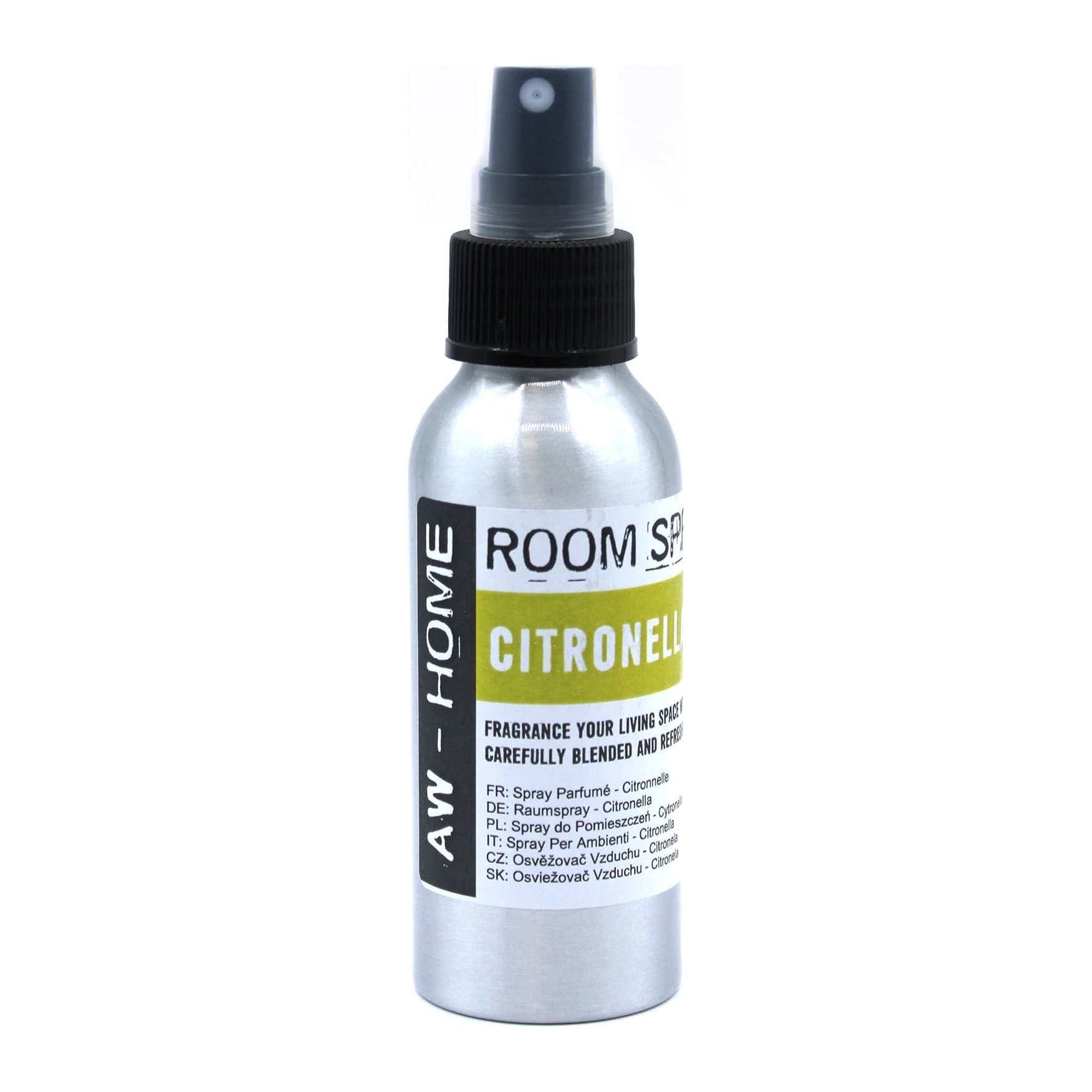 Two citronella room spray bottles in aluminium, 100 ml each