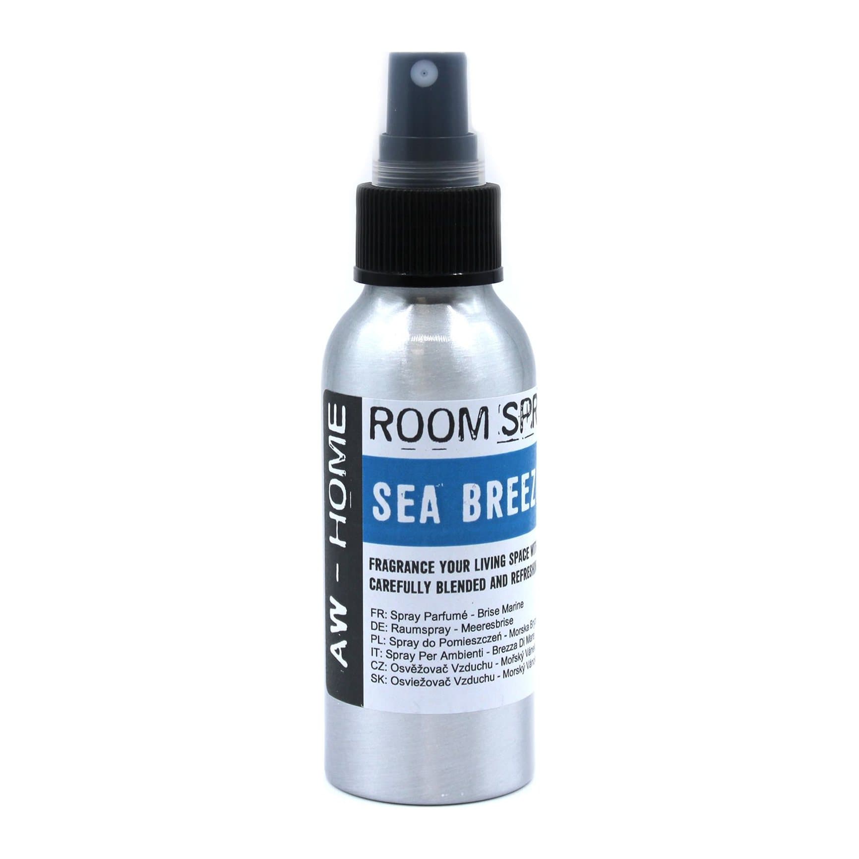 Two aluminium bottles of Sea Breeze room spray