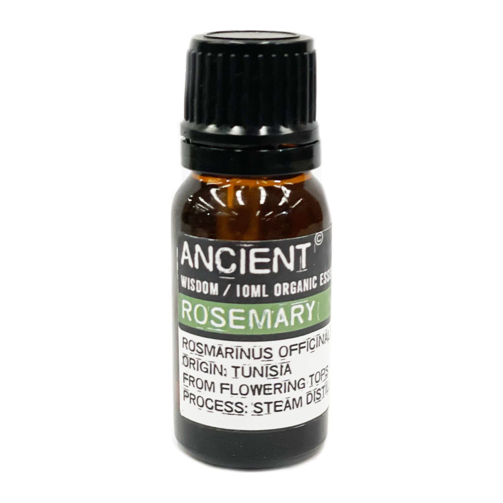 Bottle of rosemary organic essential oil
