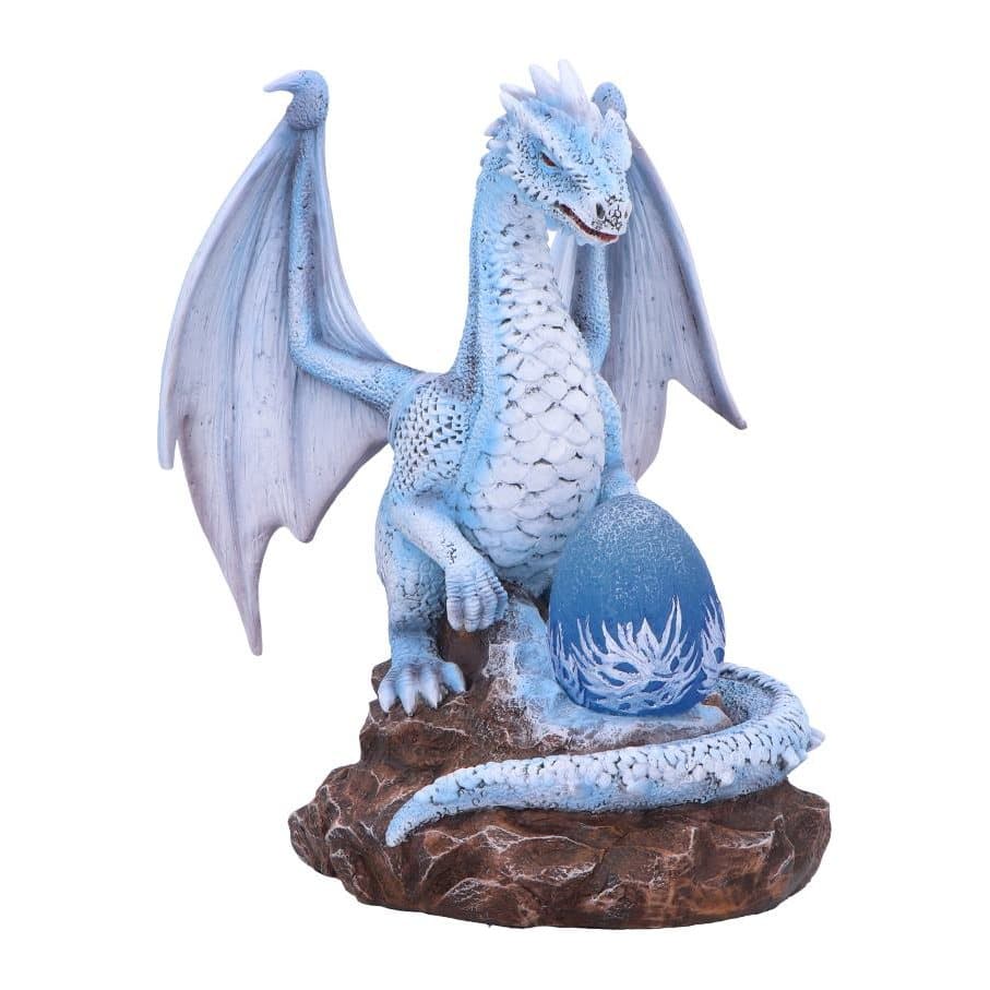 Safira the Protector ice dragon figurine beside a glowing egg