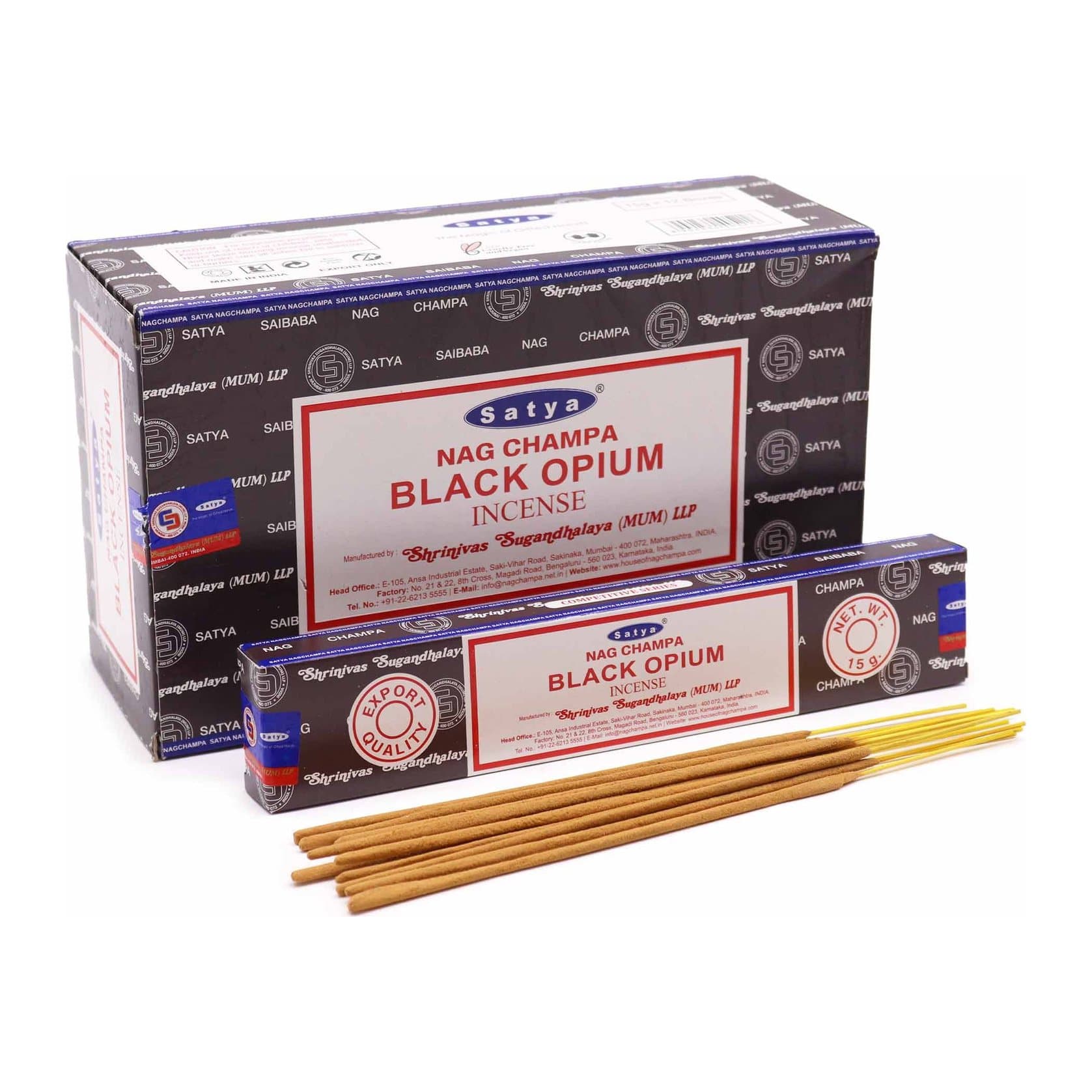 Satya Black Opium incense sticks, pack of 2