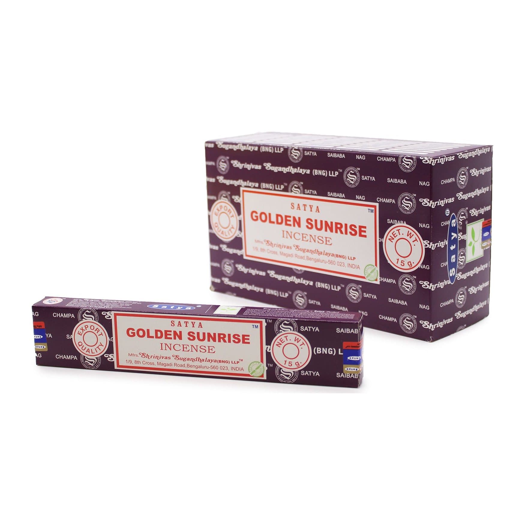 Satya Golden Sunrise incense sticks, pack of 2