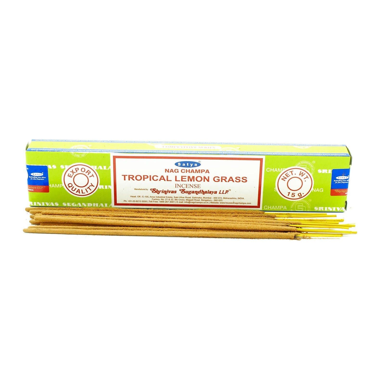 Two packs of tropical lemongrass incense sticks on bamboo sticks