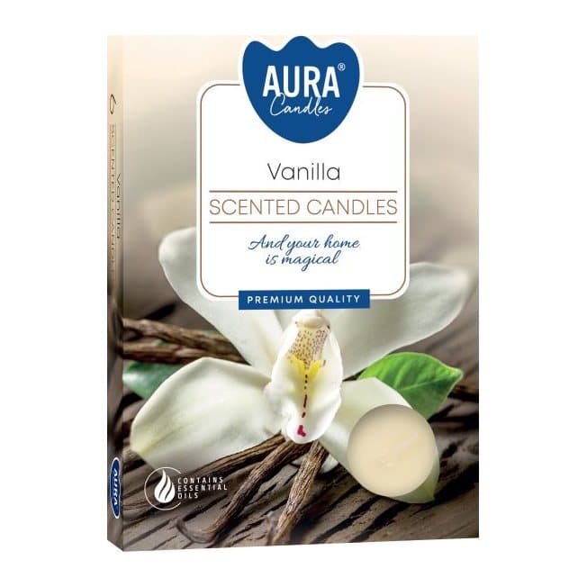 Vanilla scented tealights in 3 sets of 6