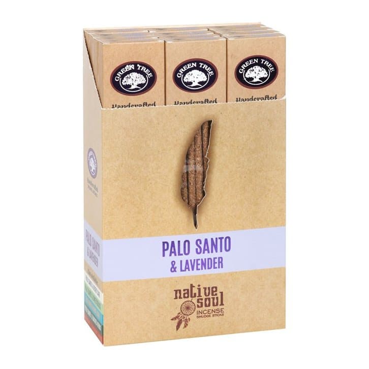 Picture box of Palo Santo and lavender smudge incense sticks