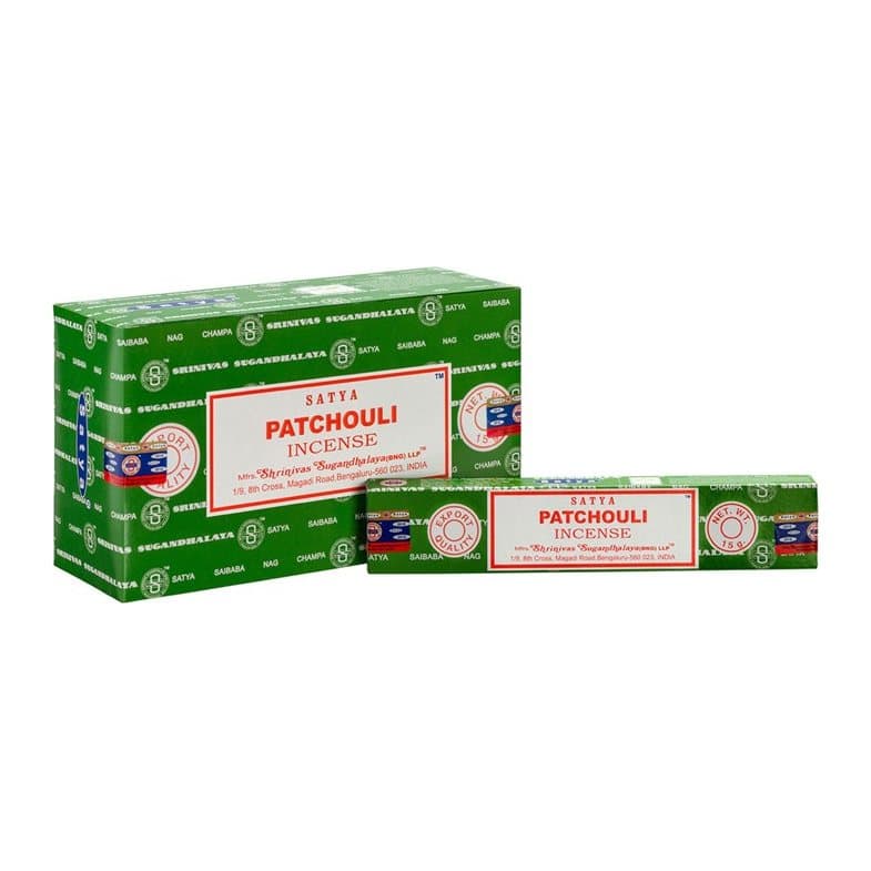 Box of 12 packs of Satya Patchouli incense sticks