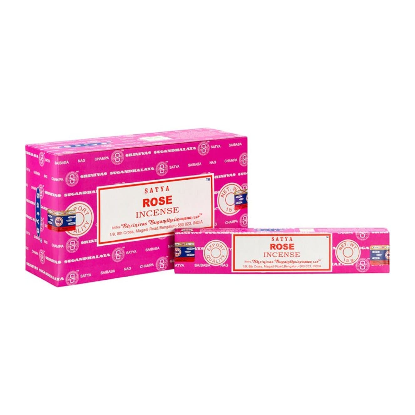 Box of 12 packs of Satya rose incense sticks