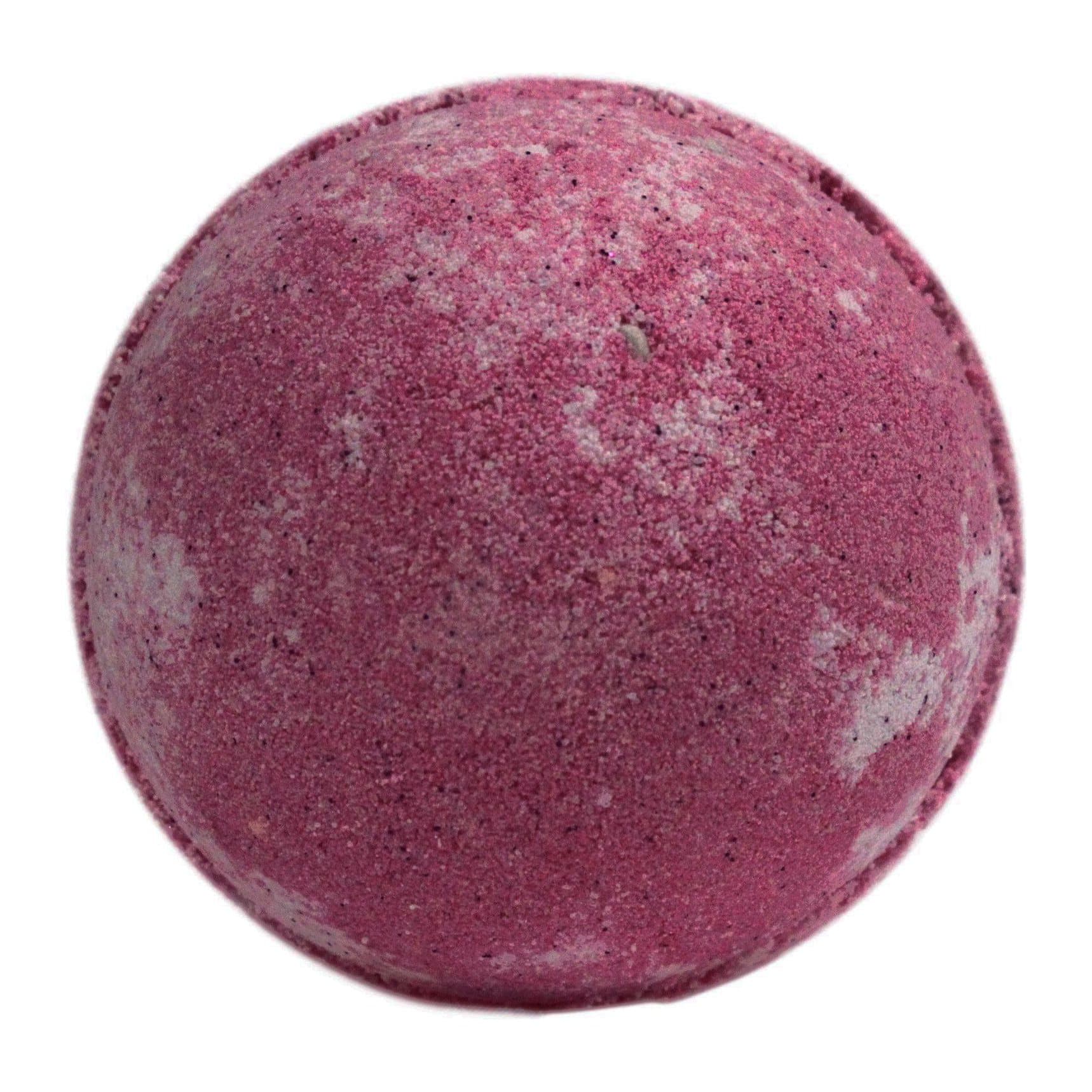 Three cherry-red jumbo bath bombs with a smooth, rounded shape