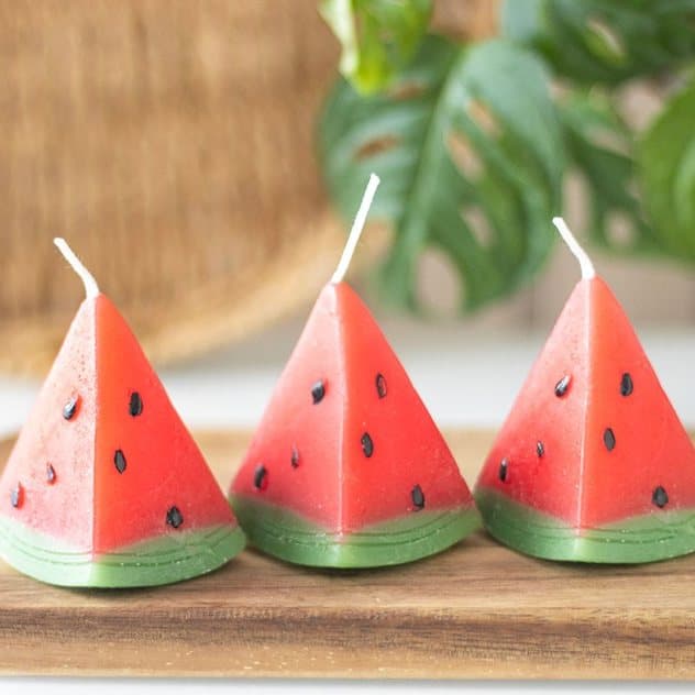 Set of 3 watermelon shaped candles
